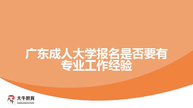 成人大学报名是否要有专业工作经验