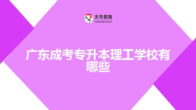 广东成考专升本理工学校有哪些