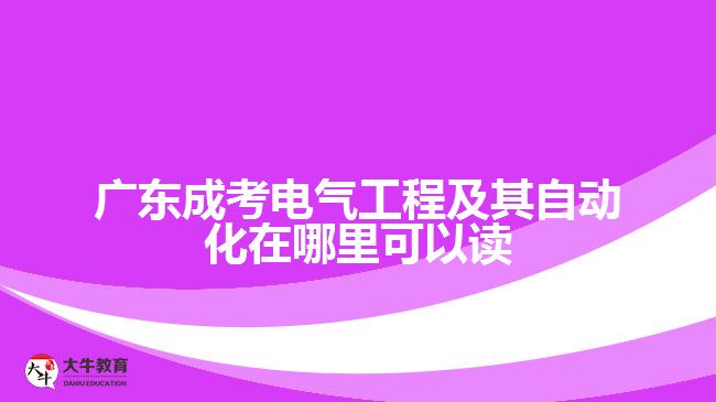 广东成考电气工程及其自动化在哪里可以读
