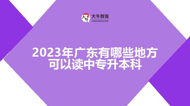 2023年广东有哪些地方可以读中专升本科