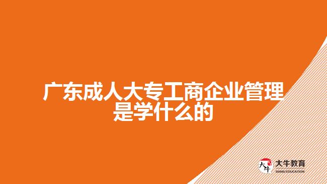 广东成人大专工商企业管理是学什么的