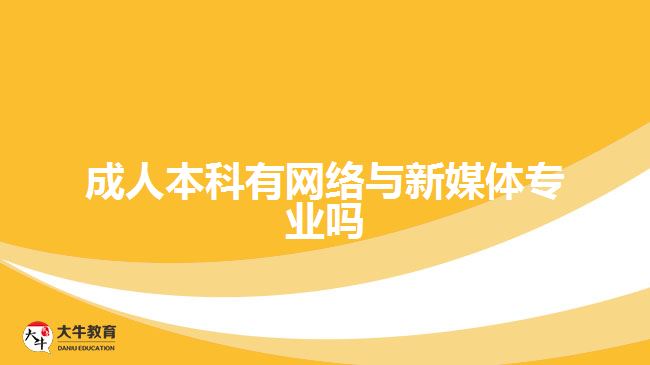 成人本科有网络与新媒体专业吗