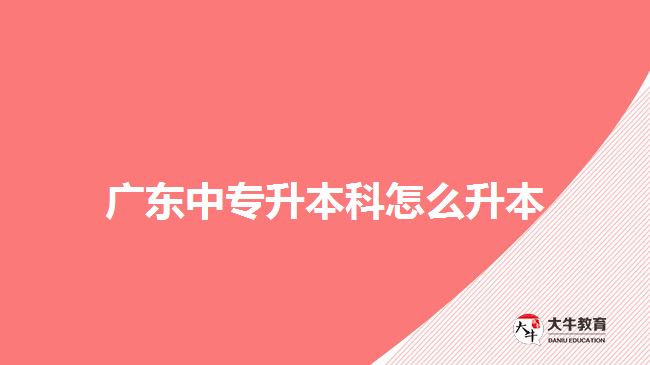 广东中专升本科怎么升本