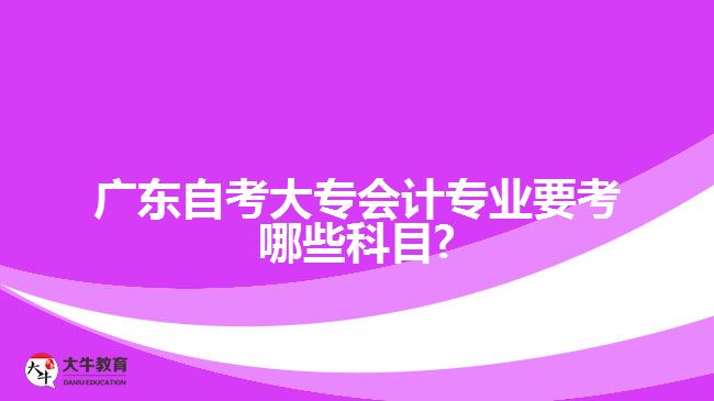 广东自考大专会计专业要考哪些科目?
