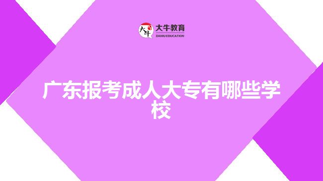 广东报考成人大专有哪些学校