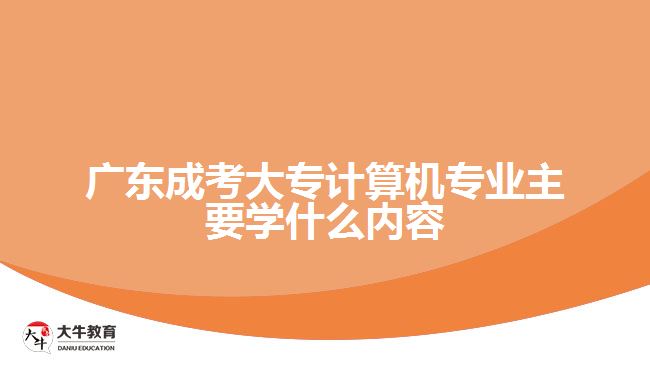 成考大专计算机专业主要学什么内容