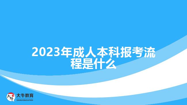 2023年成人本科报考流程是什么