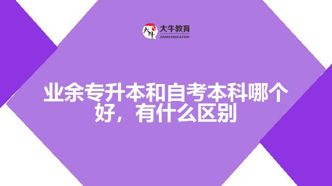 业余专升本和自考本科哪个好