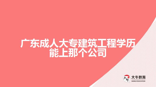 广东成人大专建筑工程学历能上那个公司