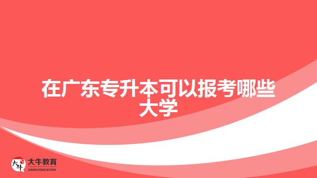 在广东专升本可以报考哪些大学