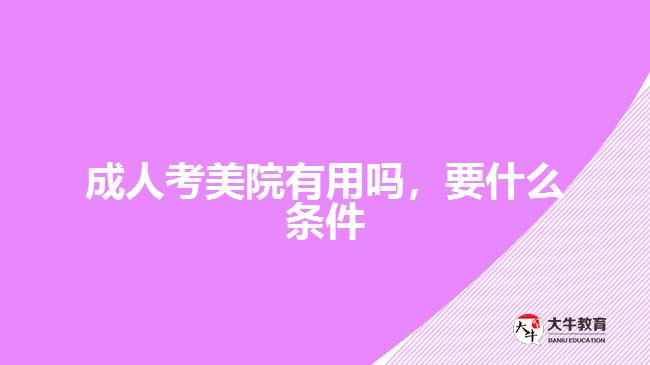 成人考美院有用吗，要什么条件