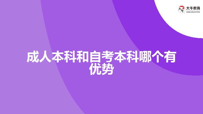 成人本科和自考本科哪个有优势
