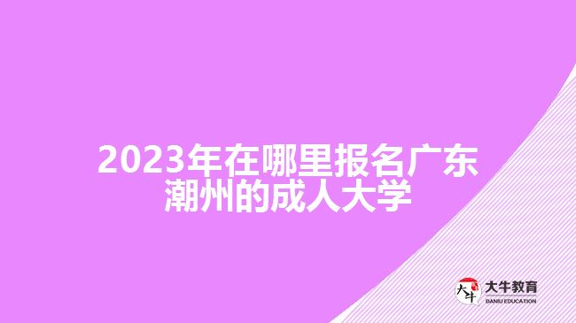 2023年在哪里报名广东潮州的成人大学