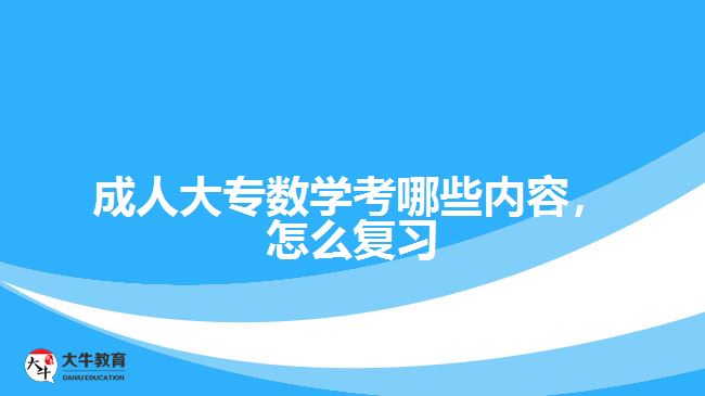 成人大专数学考哪些内容怎么复习