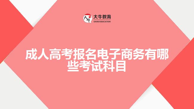 成人高考报名电子商务考试科目