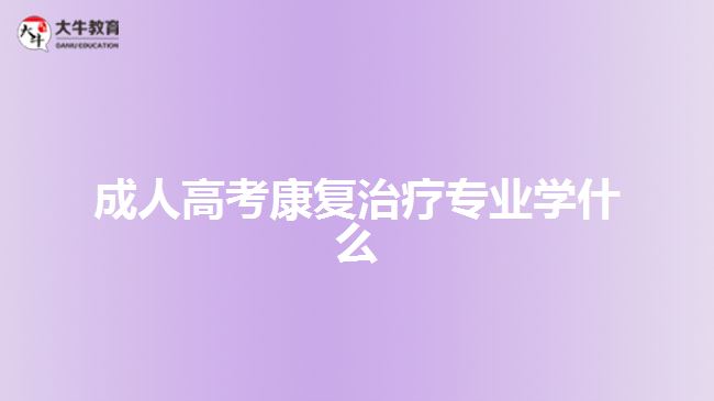 成人高考康复治疗专业学什么