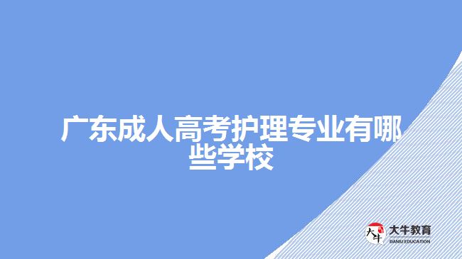 广东成人高考护理专业有哪些学校