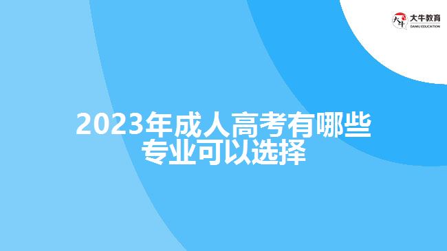 2023年成人高考有哪些专业可以选择