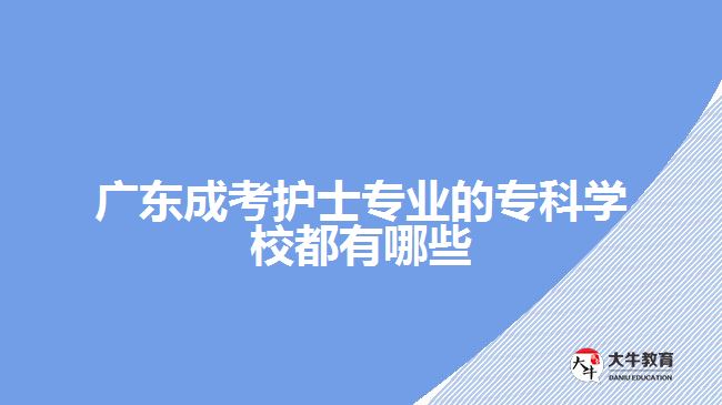 广东成考护士专业的专科学校都有哪些