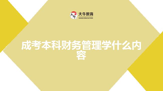 成考本科财务管理学什么内容