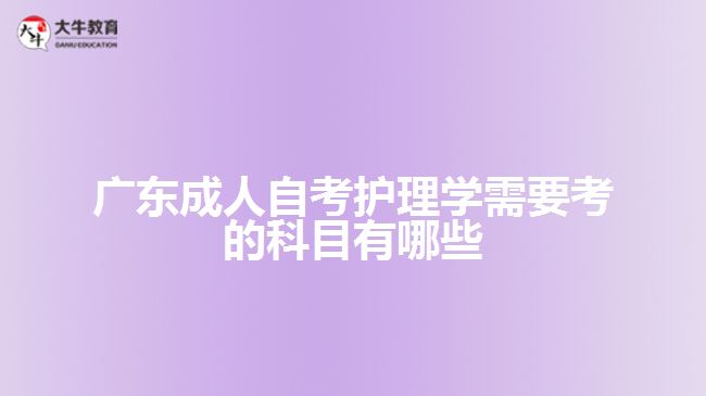 广东成人自考护理学需要考的科目有哪些