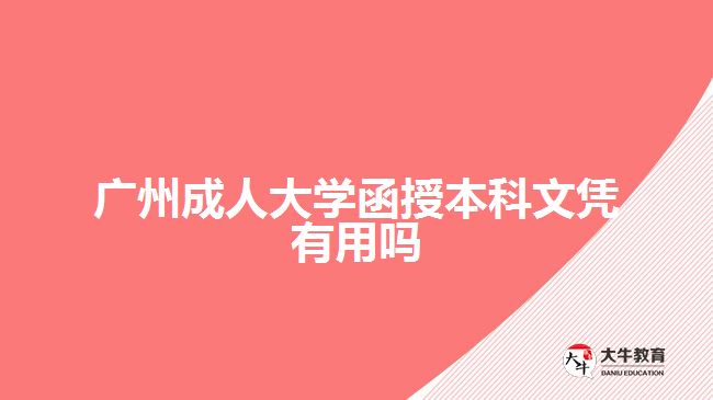 广州成人大学函授本科文凭有用吗