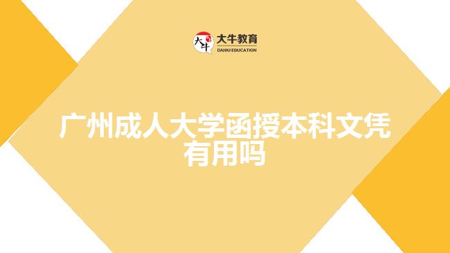 广州成人大学函授本科文凭有用吗