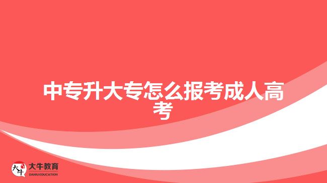 中专升大专怎么报考成人高考