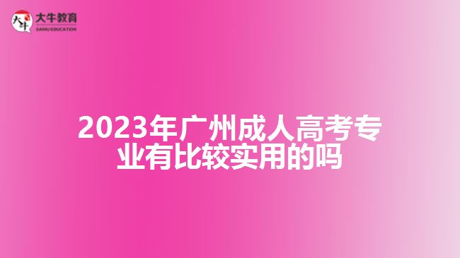 广州成人高考专业有比较实用的吗