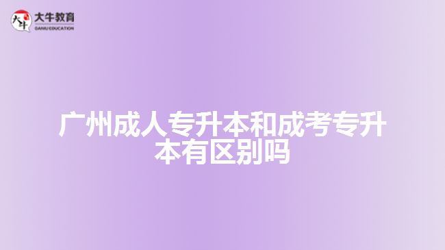 成人专升本和成考专升本有区别吗