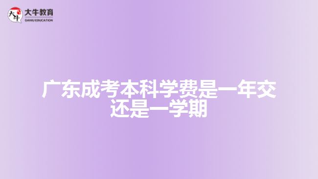 广东成考本科学费是一年交还是一学期