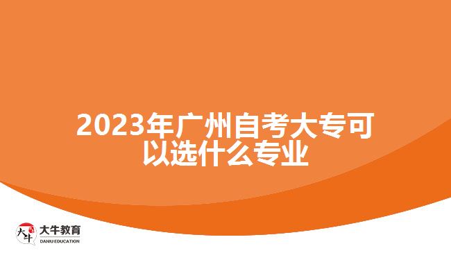 2023年广州自考大专可以选什么专业