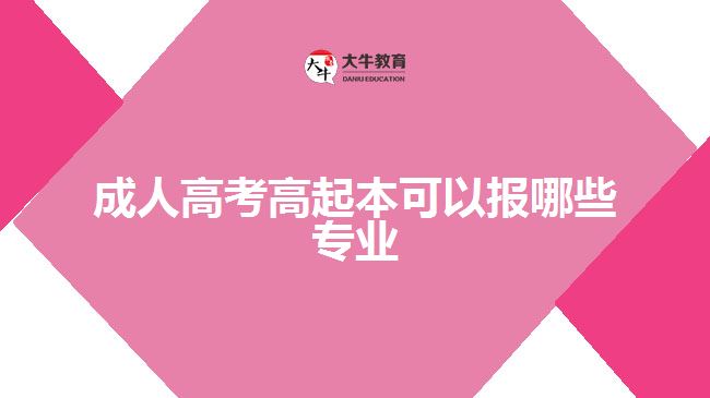 成人高考高起本可以报哪些专业