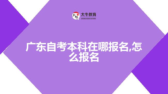 广东自考本科在哪报名,怎么报名