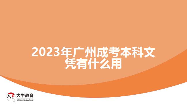 2023年广州成考本科文凭有什么用