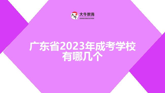 广东省2023年成考学校有哪几个