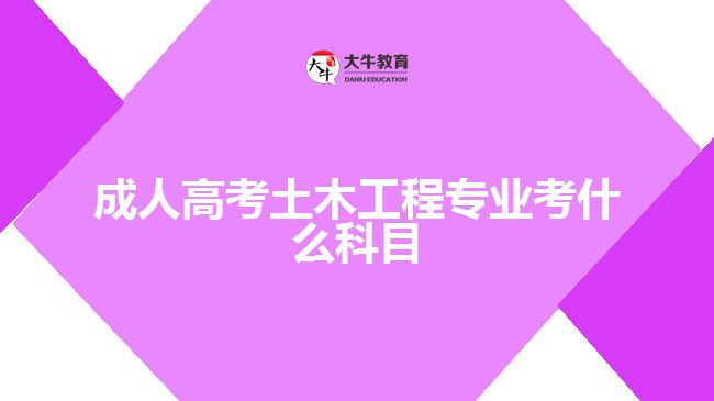 成人高考土木工程专业考什么科目