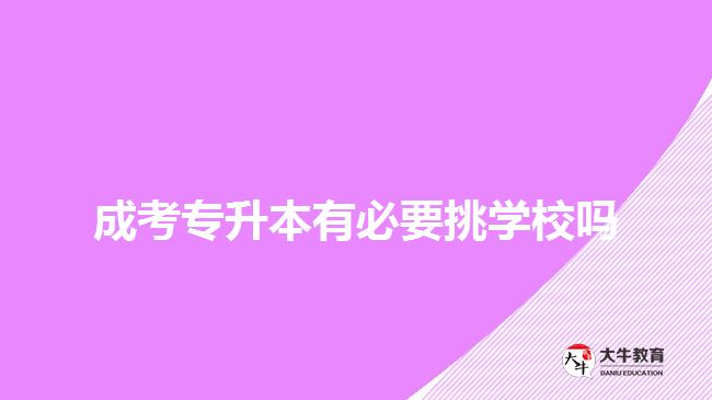 成考专升本有必要挑学校吗