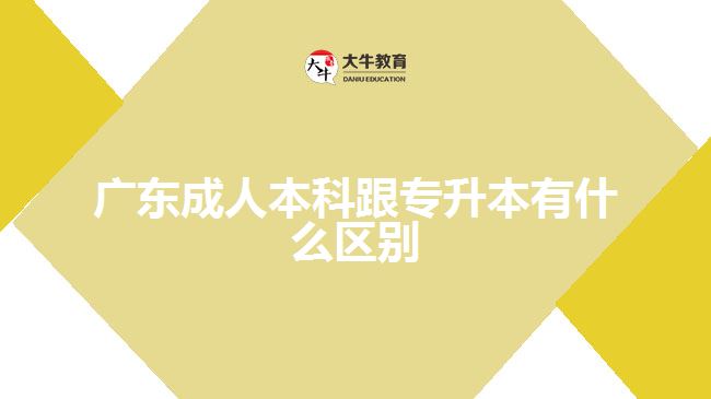 广东成人本科跟专升本有什么区别