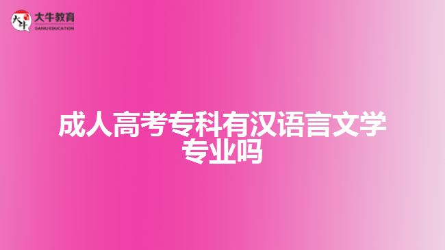成人高考专科有汉语言文学专业吗