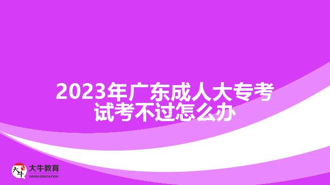 广东成人大专考试考不过怎么办
