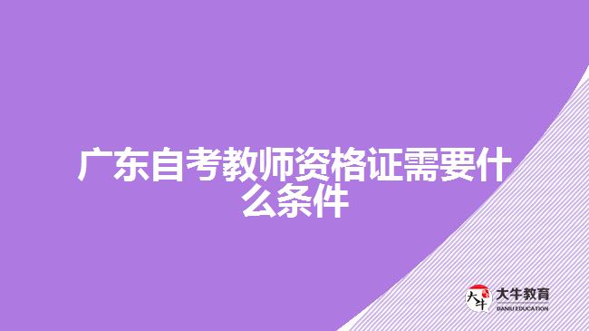 广东自考教师资格证需要什么条件
