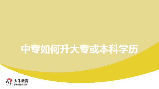 中专如何升大专或本科学历