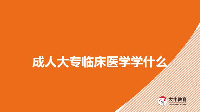 成人大专临床医学学什么
