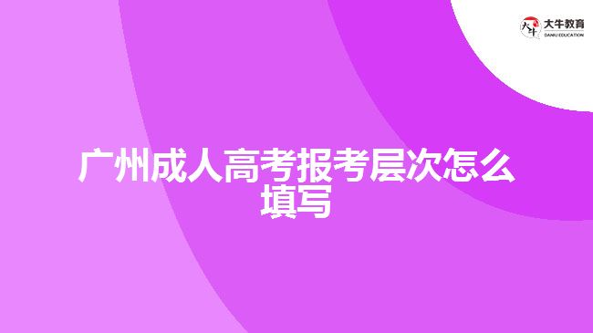 广州成人高考报考层次怎么填写