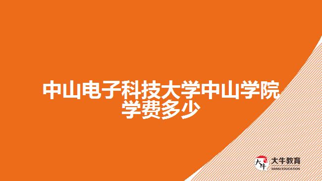 中山电子科技大学中山学院学费多少
