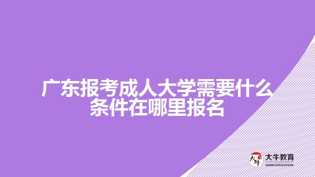 广东报考成人大学需要什么条件在哪里报名