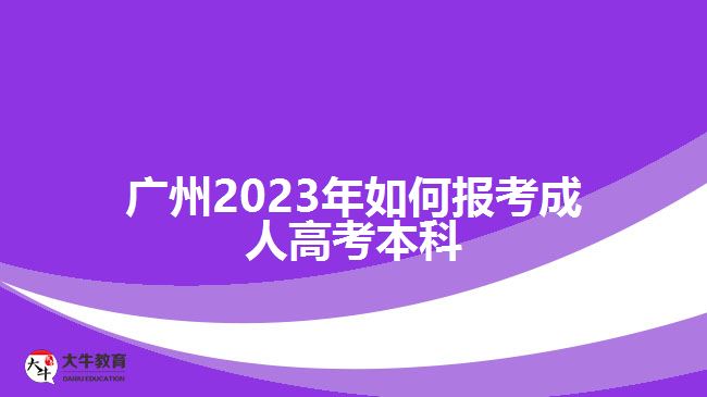 广州2023年如何报考成人高考本科