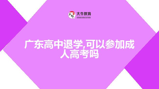 广东高中退学,可以参加成人高考吗