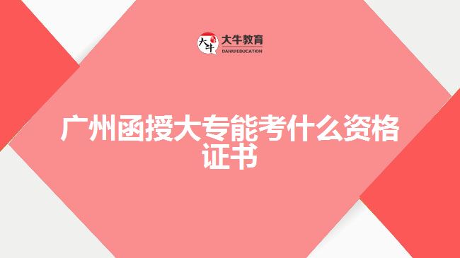 广州函授大专能考什么资格证书